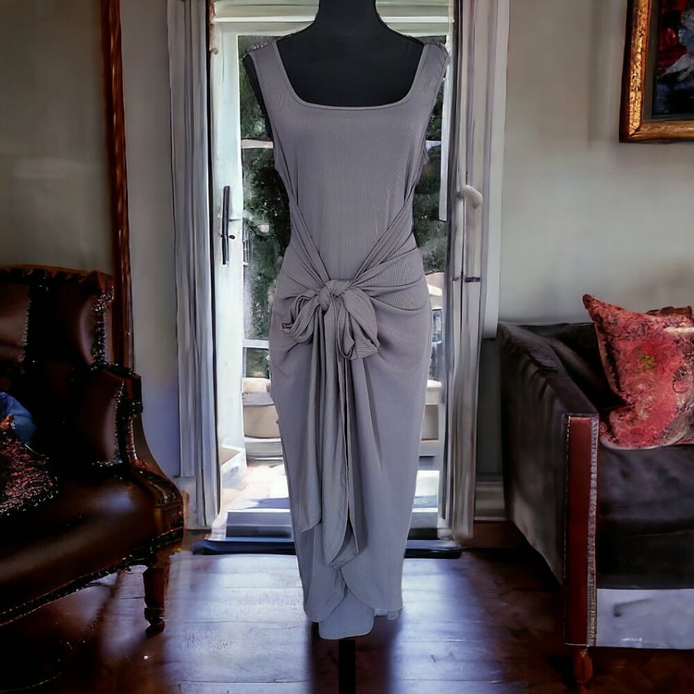 NWT CIDER (XL) Ribbed Sleeveless Wrap Dress in Light purple